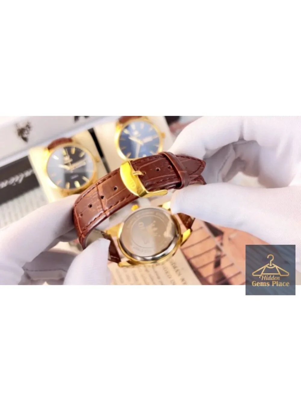 Men's Casual Leather Watch, Three-Hand Analog Stainless Steel Luminous Quartz